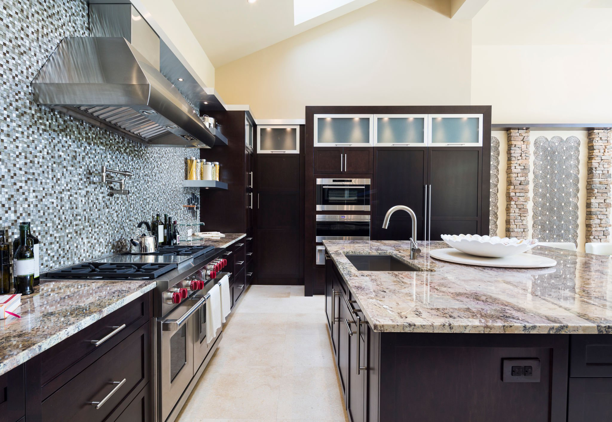 Residential interior renovation with updated surfaces