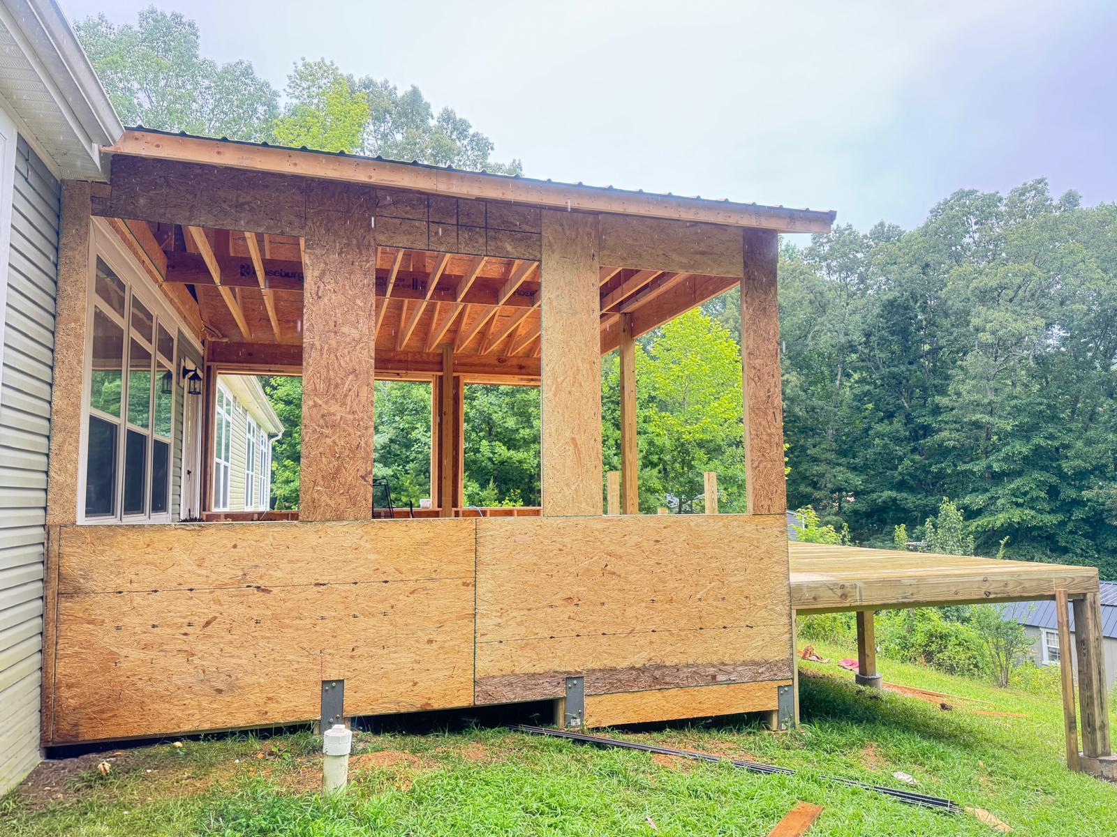 Porch construction and exterior improvements in Sevier County Tennessee