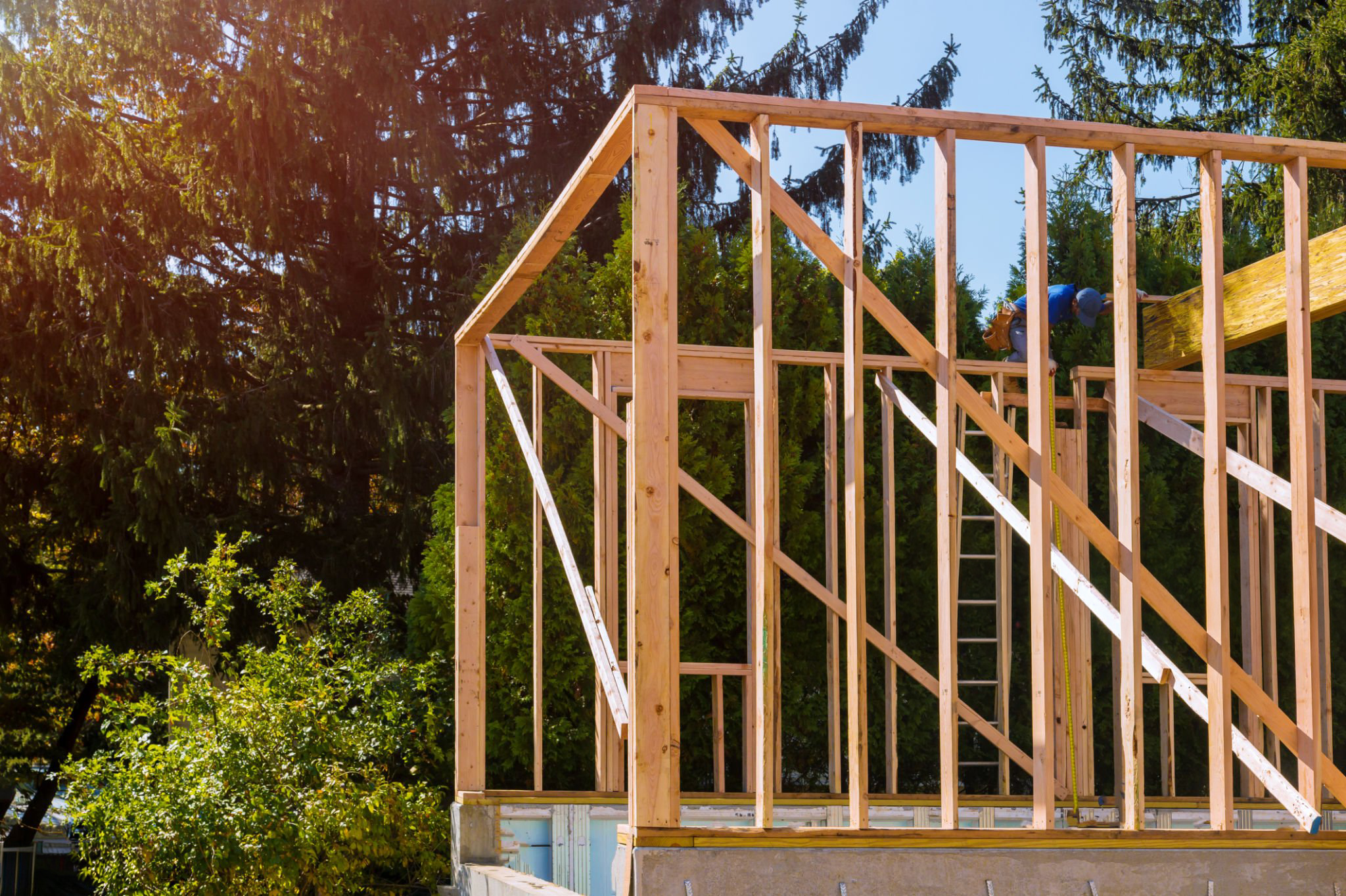 Residential construction site prepared for project planning