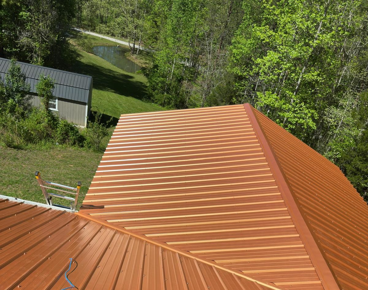Metal roofing installation completed by a roofing company Sevier County TN